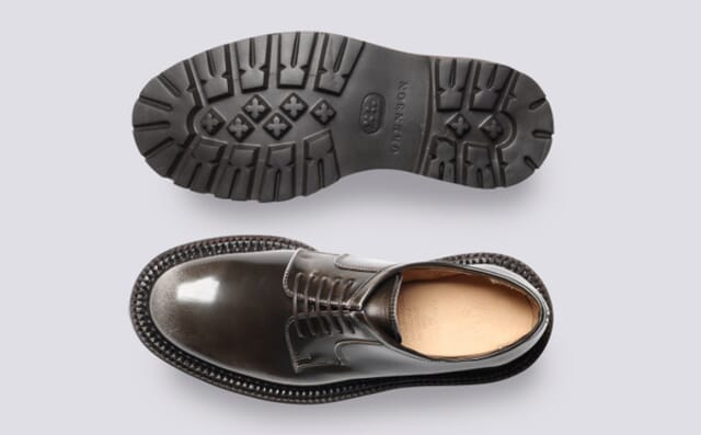 Grenson Camden | Womens Triple Welt Shoes In Grey Rub Off Leather