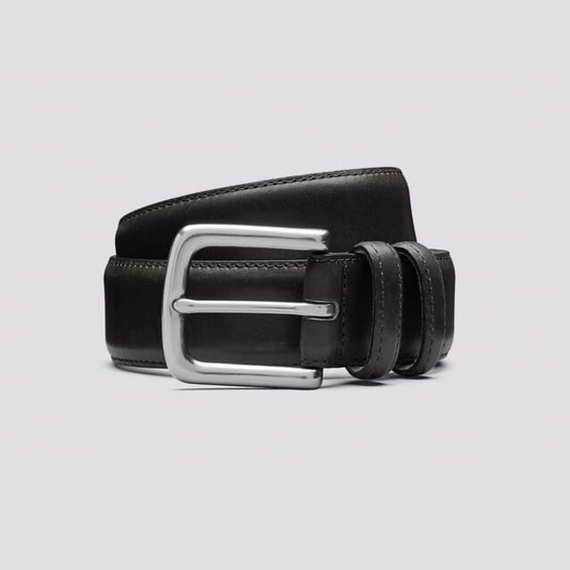 Grenson Casual Belt Black | Italian Black Leather Belt Shoes