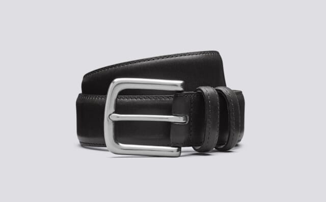 grenson Casual Belt Black | Italian Black Leather Belt Shoes