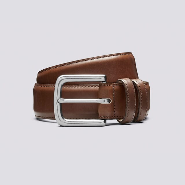Grenson Casual Belt Walnut | Hand Painted Italian Leather Belt In Walnut Shoes