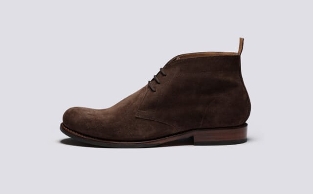 Grenson Chester | Mens Chukka Boots In Dark Brown Suede