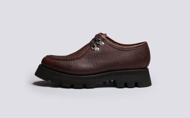 Grenson Clark | Mens Derby Shoes In Brown Grain Leather