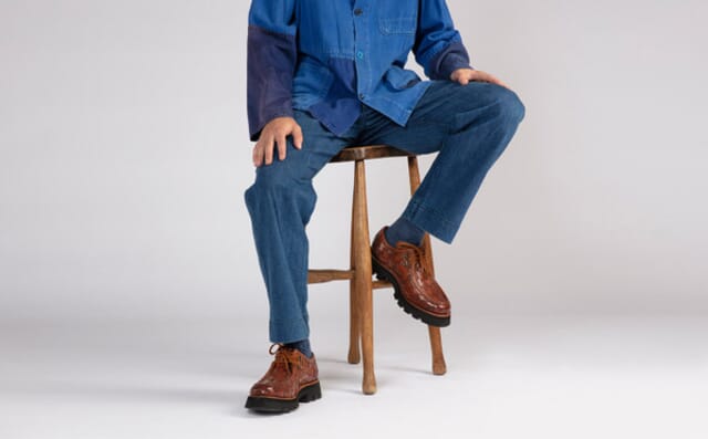 Grenson Clark | Mens Derby Shoes In Tan Woven Leather