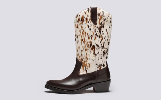 Grenson Clodagh | Womens Western Boots In Brown Leather