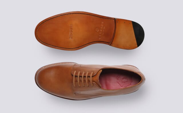 Grenson Curt | Mens Derby Shoes In Light Tan Dipped Leather