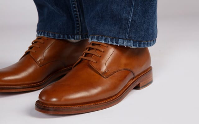 Grenson Curt | Mens Derby Shoes In Light Tan Dipped Leather