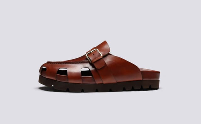 Grenson Dale | Clogs For Men In Tan Leather With Rubber Sole