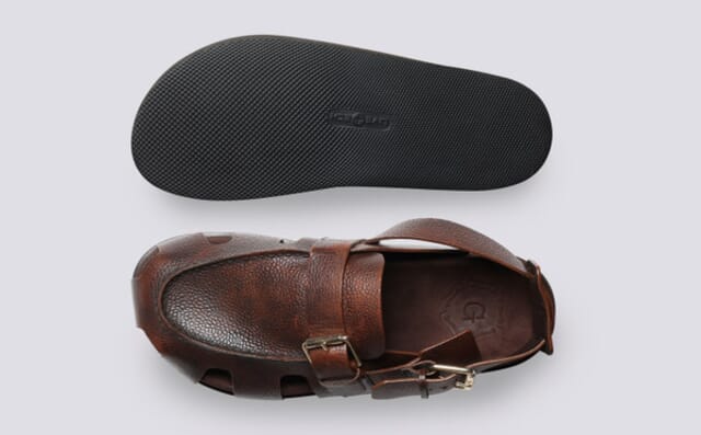 Grenson Daley | Clog Sandals For Men In Brown Grain Leather