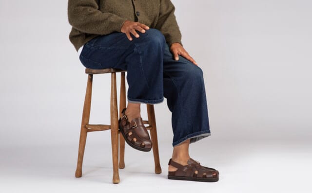 Grenson Daley | Clog Sandals For Men In Brown Grain Leather