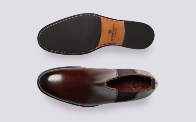 Grenson Declan | Mens Chelsea Boots In Dark Brown Leather