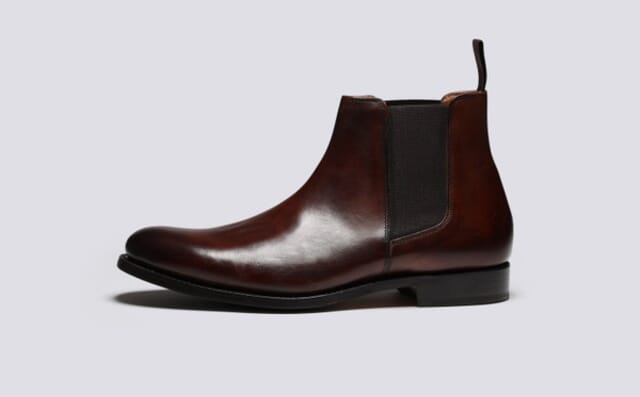 Grenson Declan | Mens Chelsea Boots In Dark Brown Leather