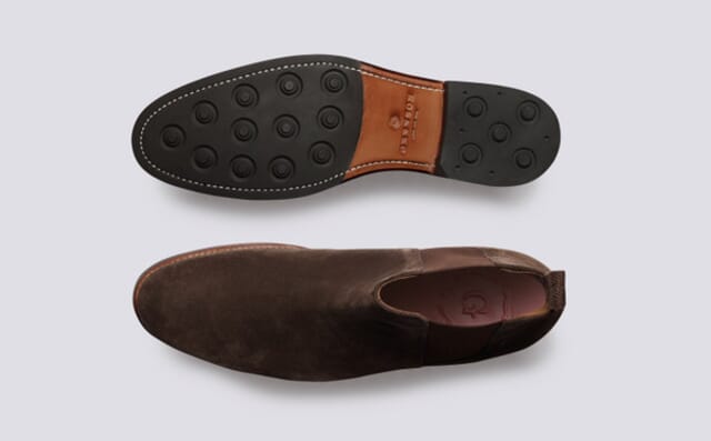 Grenson Declan | Mens Chelsea Boots In Dark Brown Suede