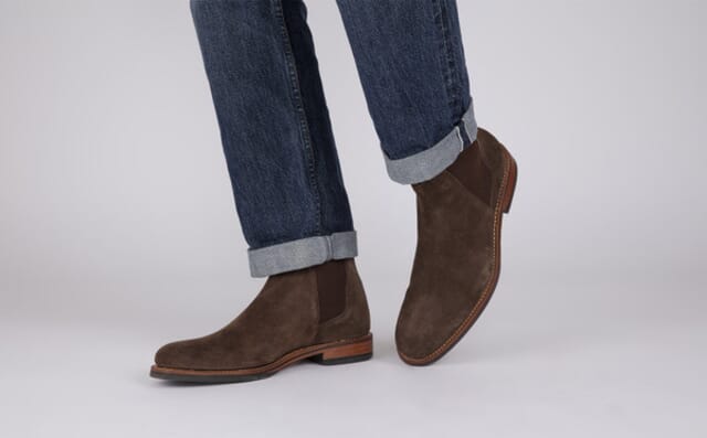 Grenson Declan | Mens Chelsea Boots In Dark Brown Suede