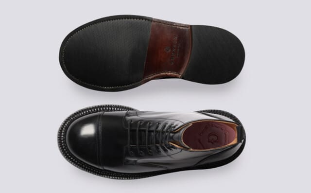 Grenson Desmond | Mens Boots In Black Bookbinder Leather