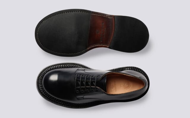 Grenson Devon | Womens Derby Shoes In Black Bookbinder Leather
