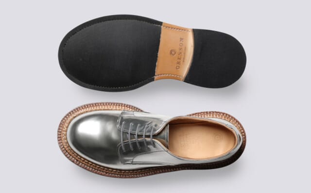 Grenson Devon | Womens Shoes In Silver With Triple Welt - Main View