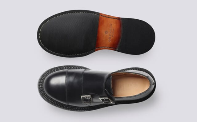 Grenson Diggery | Mens Triple Welt Monk Shoes In Black