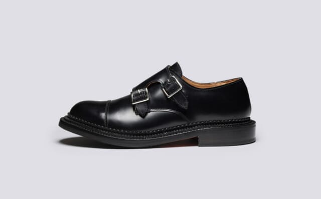 Grenson Diggery | Mens Triple Welt Monk Shoes In Black