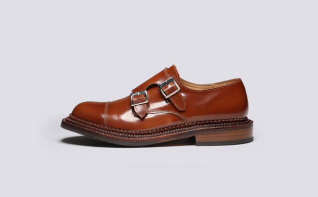 Grenson Diggery | Mens Triple Welt Monk Shoes In Mid Brown