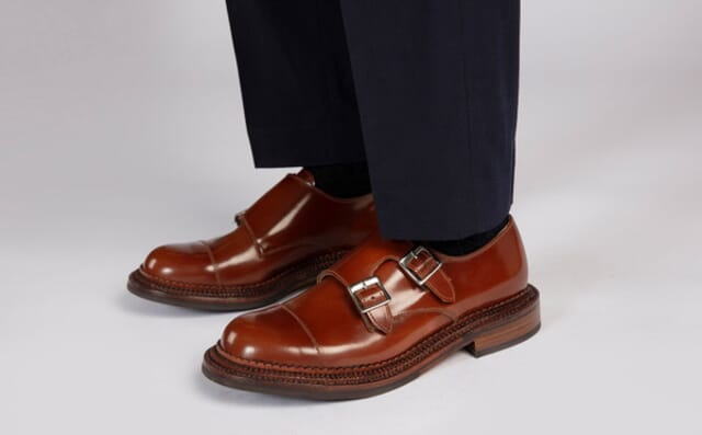 Grenson Diggery | Mens Triple Welt Monk Shoes In Mid Brown