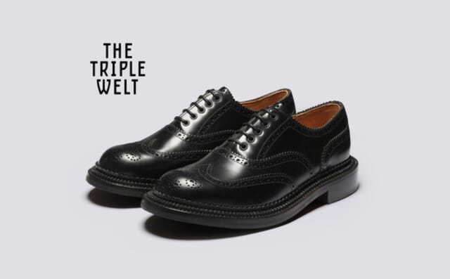 grenson Dominic | Mens Brogues in Black with Triple Welt