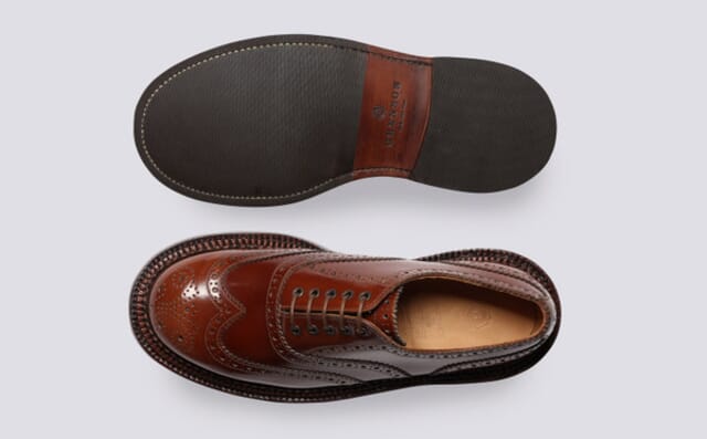 Grenson Dominic | Mens Brogues In Brown With Triple Welt