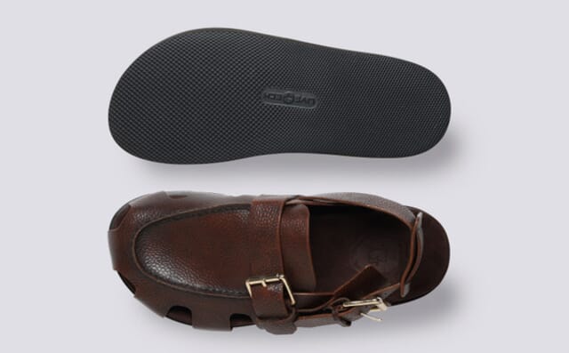 Grenson Dorrit | Clog Sandals For Women In Brown Grain Leather