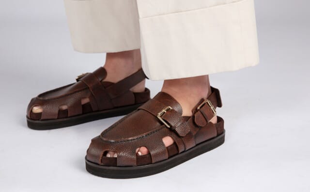 Grenson Dorrit | Clog Sandals For Women In Brown Grain Leather