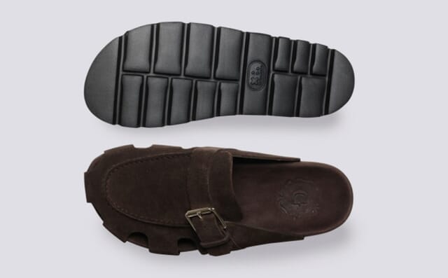 Grenson Dotty | Clog Sandals For Women In Brown Suede