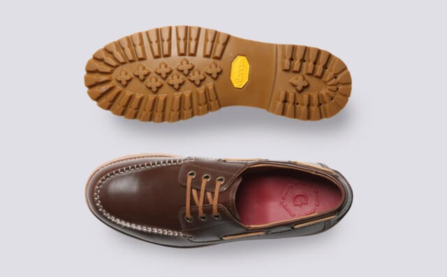 Grenson Dunstan | Mens Boat Shoes In Chestnut Pull Up Leather