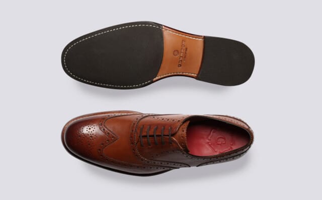 Grenson Dylan | Mens Brogues In Tan Handpainted Leather
