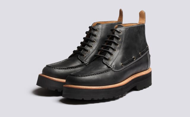grenson Easton | Mens Boots in Black on Commando Sole