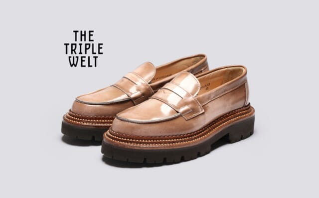 grenson Epsom | Womens Loafers in Pink with Triple Welt