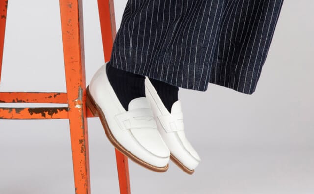 Grenson Epsom | Womens Loafers In White Grain Leather