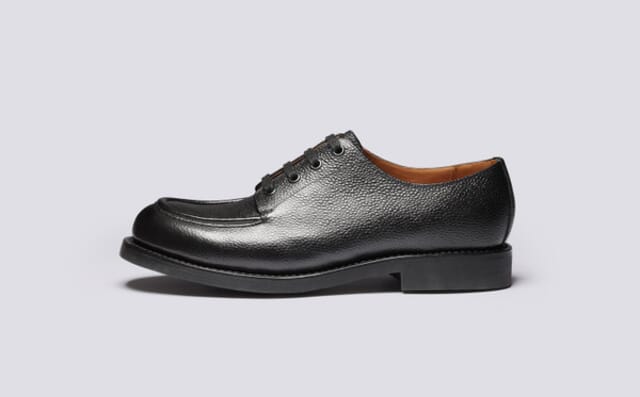 Grenson Eric | Mens Derby Shoes In Black Grain Leather