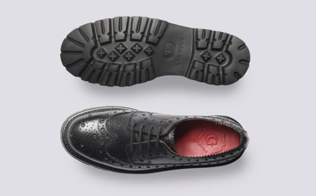 Grenson Evadne | Womens Brogues In Black Grain Leather