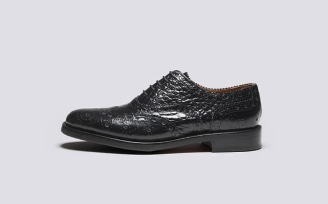 Grenson Evangeline | Womens Brogues In Black Printed Leather