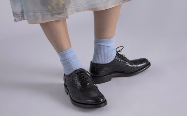 Grenson Evangeline | Womens Brogues In Black Printed Leather