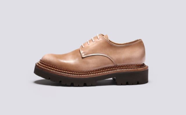 Grenson Evie | Womens Derby Shoes In Pink With Triple Welt