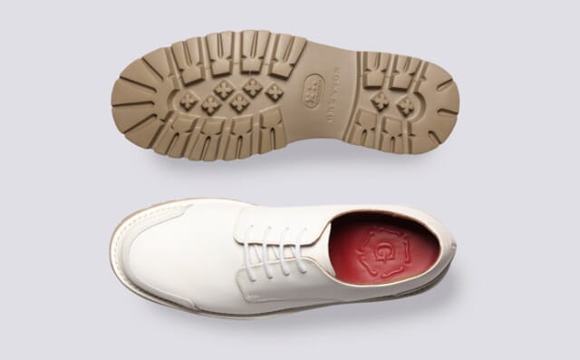 Grenson Evie | Womens Derby Shoes In White Rubberised Leather