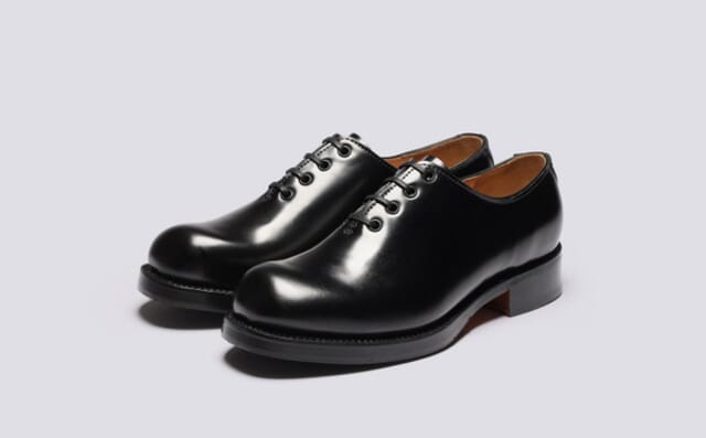 grenson Fairfax | Womens Wholecut Oxford Shoes in Black Leather