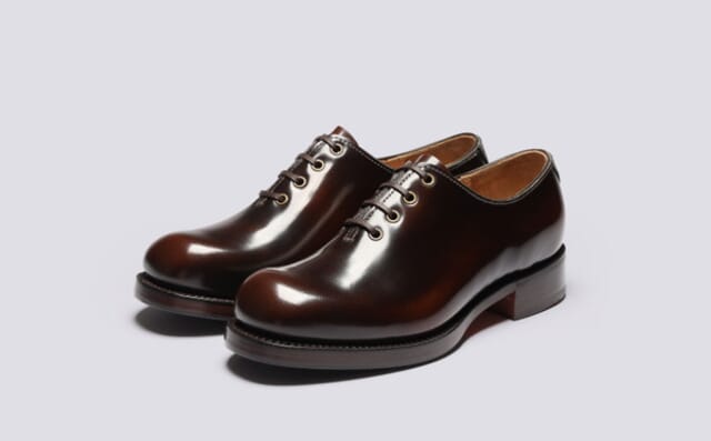 grenson Fairfax | Womens Wholecut Oxford Shoes in Dark Brown Leather