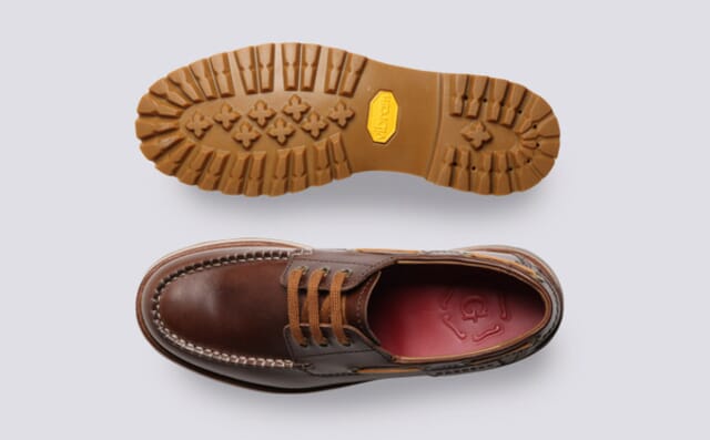 Grenson Ferne | Womens Boat Shoes In Chestnut Pull Up Leather