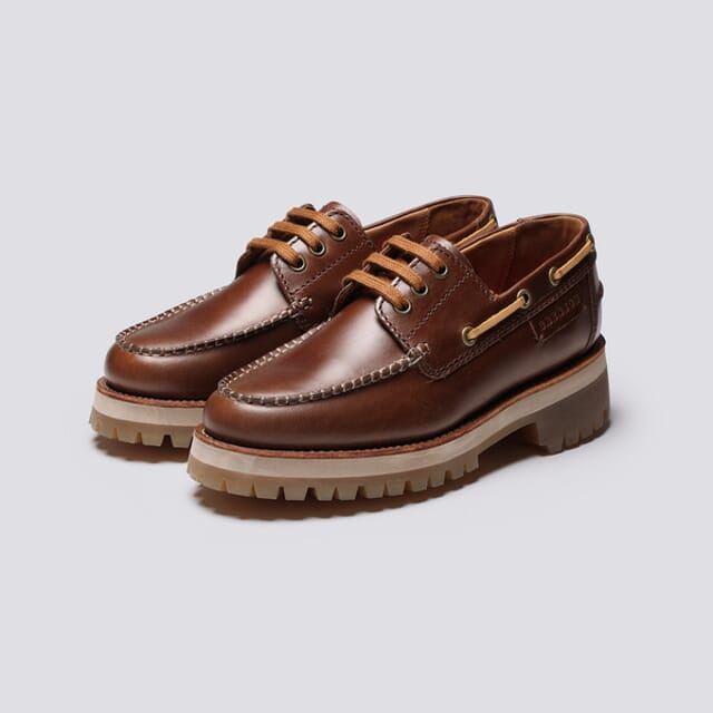Grenson Ferne | Womens Boat Shoes In Chestnut Pull Up Leather