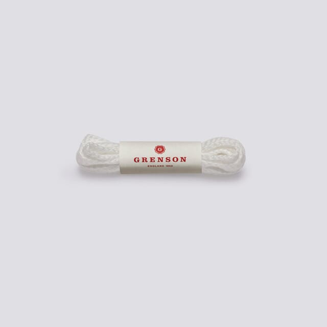 Grenson Flat Boot Laces | White Unisex Boot Laces 110cm