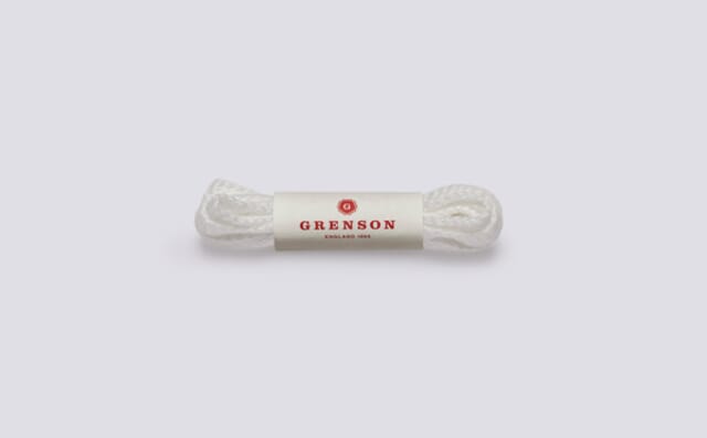 grenson Flat Boot Laces | White Unisex Boot Laces 110cm