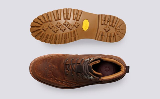 Grenson Fred WP | Mens Brogue Boots Dark Tan Waterproof