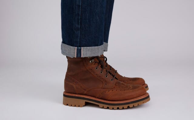 Grenson Fred WP | Mens Brogue Boots Dark Tan Waterproof