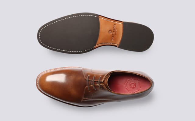 Grenson Gardner | Mens Derby Shoes In Tan Grain Leather