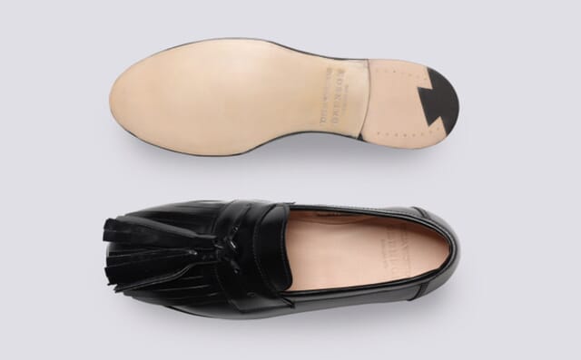 Grenson Grenda | Emilia Wickstead Collaboration Loafers In Black Leather